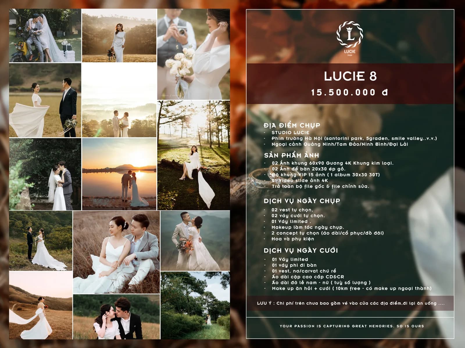 Gói Chụp Lucie 8 - Ngoại Cảnh Du Lịch VIP